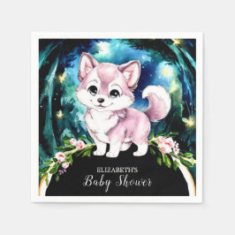Simple Forest Wolf Baby shower Servet