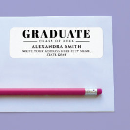 Simple Formal Classic Black And White Graduation Etiket