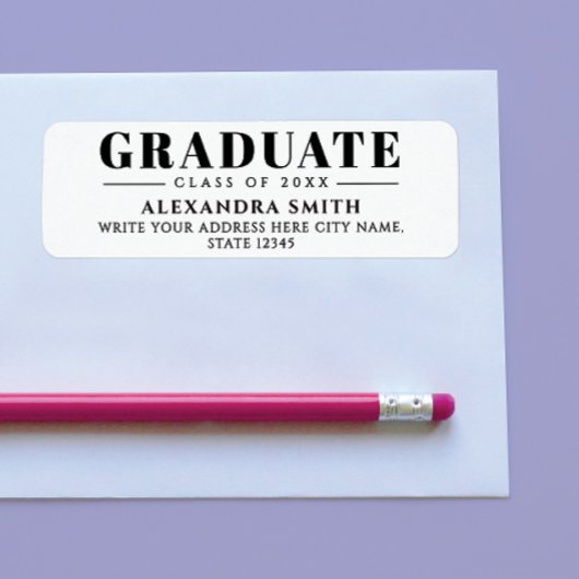 Simple Formal Classic Black And White Graduation Etiket