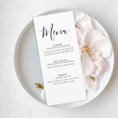 Simple Formal Wedding Menu Card