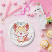 Simple Fox Baby shower Papieren Bordje (Feest)