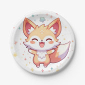 Simple Fox Baby shower Papieren Bordje (Voorkant)