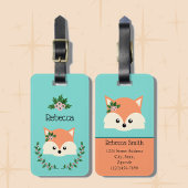 Simple Fox gepersonaliseerd Bagagelabel