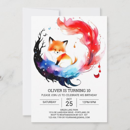 Simple Fox Verjaardag Avontuur Kaart (Voorkant)