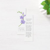 Simple Freesia Funeral Memorial Bookmark Mini Visitekaartjes (Bureau)
