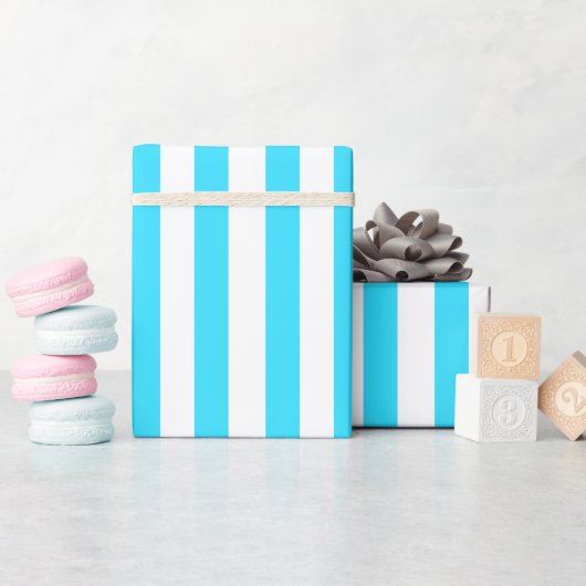 Simple Fresh Aqua en White Cadeaupapier (Baby Shower)