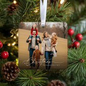 Simple Full Bleed Photo Merry Christmas Holiday Keramisch Ornament