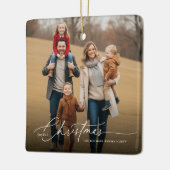 Simple Full Bleed Photo Merry Christmas Holiday Keramisch Ornament (Links)