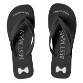 Simple Fun Best Man Name & Bow Stropdas Wedding Teenslippers (Voetbed)