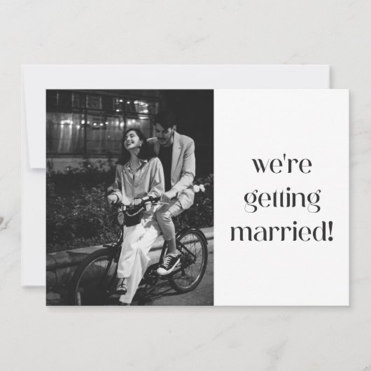 Simple Fun Casual Minimal Modern Photo Wedding  Save The Date (Voorkant)