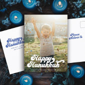Simple Fun Modern Typography Retro Happy Hanukkah Briefkaart