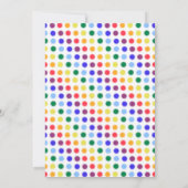 Simple Fun Rainbow Polka Dot Border Baby shower Kaart (Achterkant)