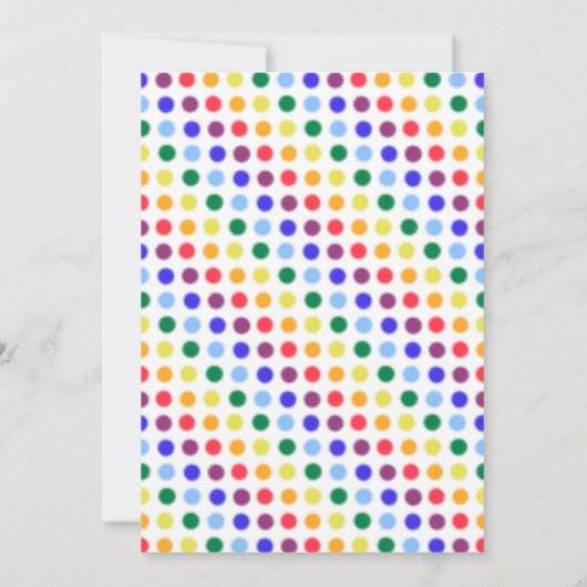 Simple Fun Rainbow Polka Dot Border Baby shower Kaart (Achterkant)
