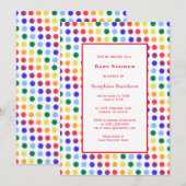Simple Fun Rainbow Polka Dot Border Baby shower Kaart (Voorkant / Achterkant)