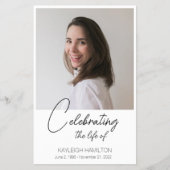 Simple Funeral Celebration of Life Program Budget Flyer (Voorkant)