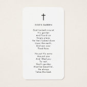 Simple Funeral In Memory Photo Cross Prayer Card Visitekaartje (Achterkant)
