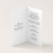 Simple Funeral Memorial Denim Prayer Photo Card Visitekaartje (Binnen)