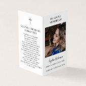 Simple Funeral Memorial Photo Folder Prayer Kaart (Buitenkant)