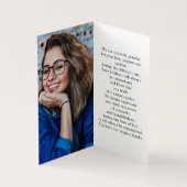 Simple Funeral Memorial Photo Folder Prayer Kaart (Binnen)