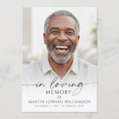 Simple Funeral Memorial Photo In Loving Memory Programmakaart (Voorkant)