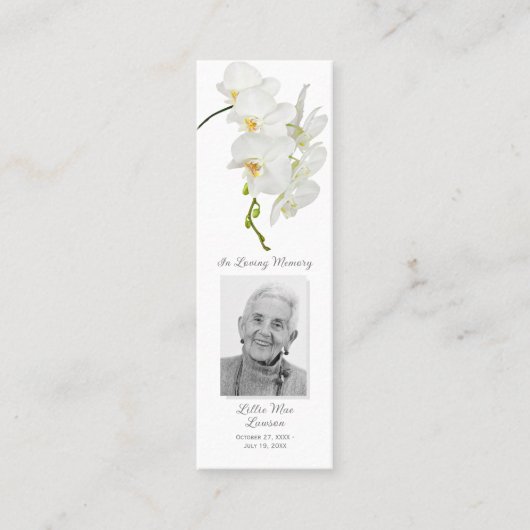 Simple Funeral Memorial Prayer Photo Bladwijzer Ca Mini Visitekaartje (Voorkant)