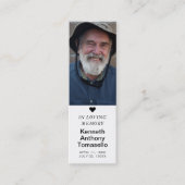 Simple Funeral Memorial Prayer Photo Bladwijzer Ca Mini Visitekaartje (Voorkant)