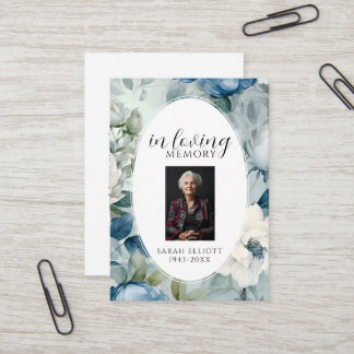 Simple Funeral Memorial Prayer Photo Card Visitekaartje