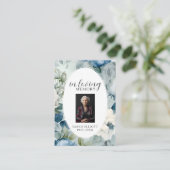 Simple Funeral Memorial Prayer Photo Card Visitekaartje (Staand voorkant)