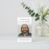 Simple Funeral Memorial Prayer Photo Card Visitekaartje (Staand voorkant)