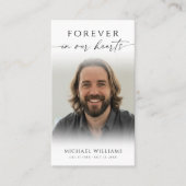 Simple Funeral Memorial Prayer Photo Card Visitekaartje (Voorkant)