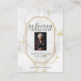 Simple Funeral Memorial Prayer Photo Card Visitekaartje