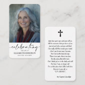 Simple Funeral Memorial Prayer Photo Card Visitekaartje (Voorkant / Achterkant)
