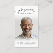 Simple Funeral Photo Cross Memorial Prayer Card Visitekaartje (Voorkant)