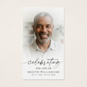 Simple Funeral Photo Cross Sympathy Prayer Card Visitekaartje (Voorkant)
