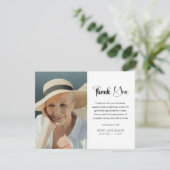 Simple Funeral Photo & Message Memorial  Bedankkaart (Staand voorkant)