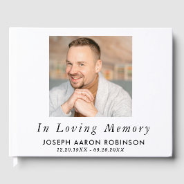 Simple Funeral Photo Modern Memorial Keepsake Gastenboek