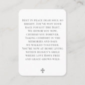 Simple Funeral Photo Prayer Card Visitekaartje (Achterkant)
