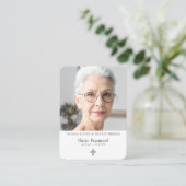 Simple Funeral Photo Prayer Card Visitekaartje (Staand voorkant)