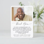 Simple Funeral Photo Sympathy Bedankkaart (Staand voorkant)