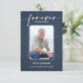 Simple Funeral Photo Sympathy Memorial Bedankkaart (Staand voorkant)