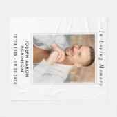 Simple Funeral Photo Sympathy Memorial Keepsake Fleece Deken (Voorkant (Horizontaal))