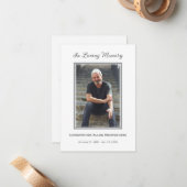 Simple Funeral Photo Sympathy Memorial Notitiekaartje (Voorkant / Achterkant in situ)
