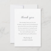 Simple Funeral Photo Sympathy Memorial Notitiekaartje (Achterkant)