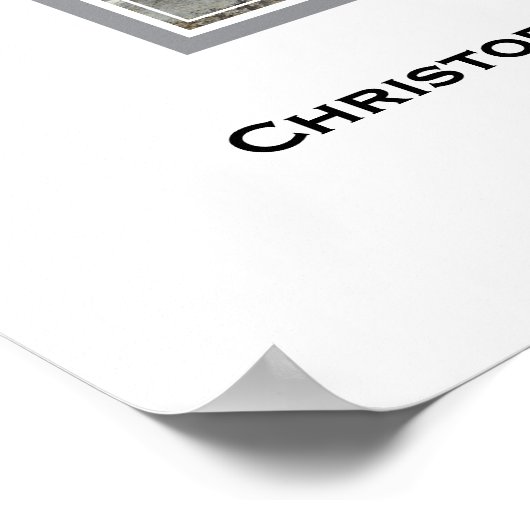 Simple Funeral Photo Sympathy Memorial Poster (Hoek)