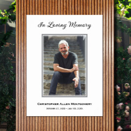 Simple Funeral Photo Sympathy Memorial Poster