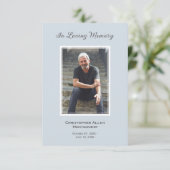 Simple Funeral Photo Sympathy Memorial Prayer Card Bedankkaart (Staand voorkant)