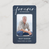 Simple Funeral Photo Sympathy Memorial Prayer Card Visitekaartje (Voorkant)