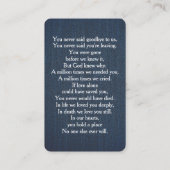 Simple Funeral Photo Sympathy Memorial Prayer Card Visitekaartje (Achterkant)