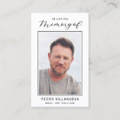 Simple Funeral Prayer Photo Sympathy Cards Visitekaartje (Voorkant)