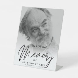 Simple Funeral Sympathy Photo Memorial  Reclamebord Met Voetstuk